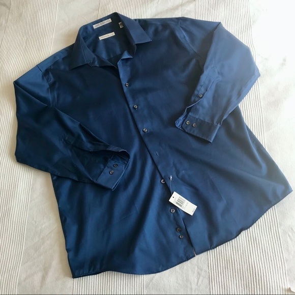 Kenneth Cole Button Up Dress Shirt Size 17.5  32-33  NWT - Picture 1 of 6